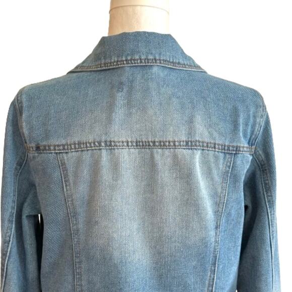 Ci Sono Denim Collection Distressed Silver Tone Buttons Jean Jacket Size Medium - Picture 7 of 12